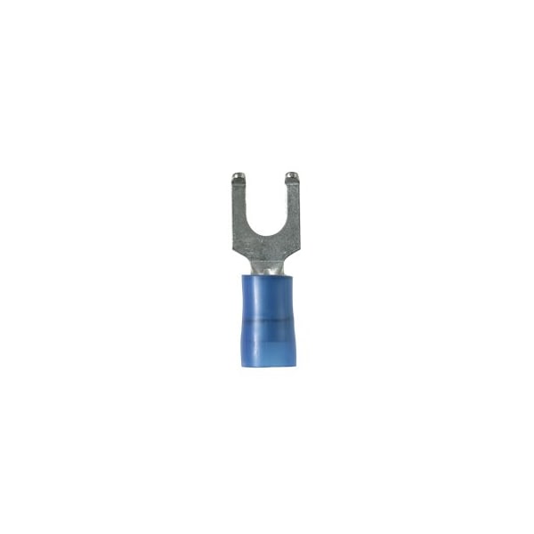 Panduit Fork Terminal, #6 Stud Size, 14 AWG, 600 V, Nylon Insulated, Blue, 1000 PK PN14-6FF-M - main